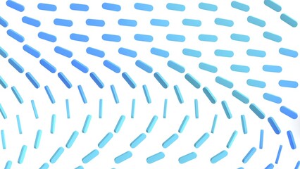 smooth satisfying animation 3d illustration of blue geometric pattern shapes. Can be used to represent motion minimal design, video ads background or dynamic computer technology