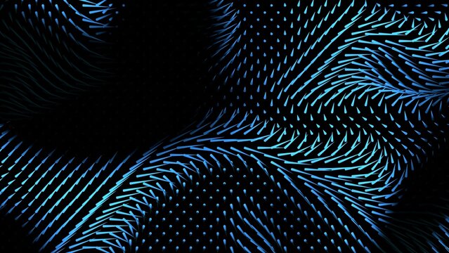 flow field lines computational fluid dynamics 3d representation, can be used to represent a vectorial space on linear algebra, satisfying animation background or turbulent flow vortex