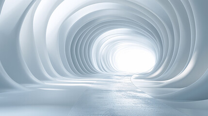 White Futuristic Tunnel with Circular Pattern