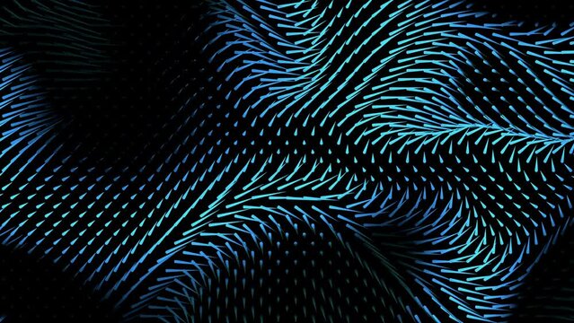 flow field lines computational fluid dynamics 3d animation, can be used to represent a vectorial space on linear algebra, satisfying animation background or turbulent flow vortex