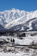 snow covered mountains