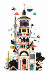 Fototapeta premium illustration of a castle
