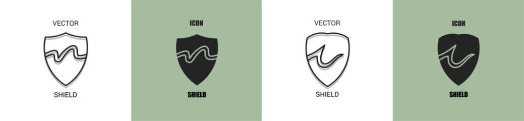 Shield icon line. Shield vector illustration.