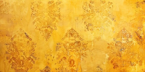 Yellow vintage background, antique wallpaper design