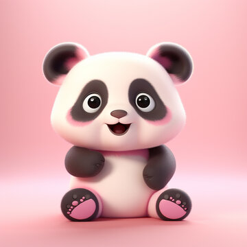 Adorable panda: a charming illustration. Image made by artificial intelligence.	