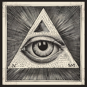 Illuminati eye, Enigmatic, Gaze, Mysteries, Universe, T-shirt design