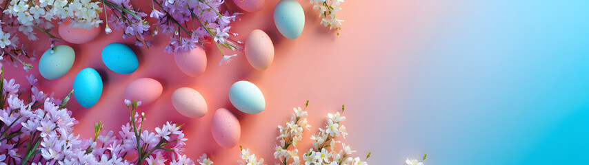 Obraz na płótnie Canvas Eggs Sitting on Top of Flowers