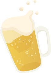 ビールジョッキに入ったビールのイラスト © hanamuradesign