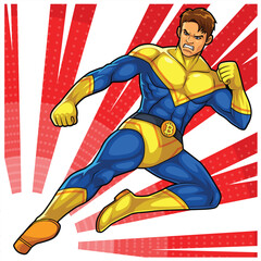 Superhero Kick Cartoon Vector Pop Art