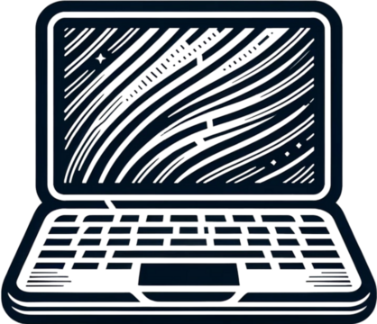 laptop with qr code