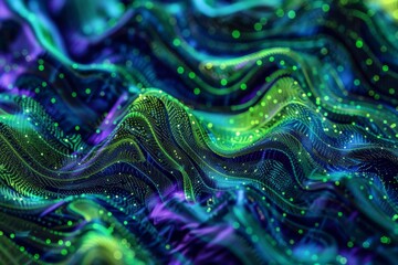 bright green colorful abstract dot pattern background with a purple and dark background