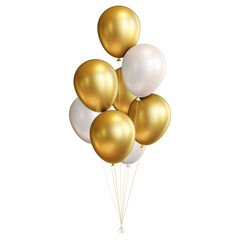 Gold and White Balloons