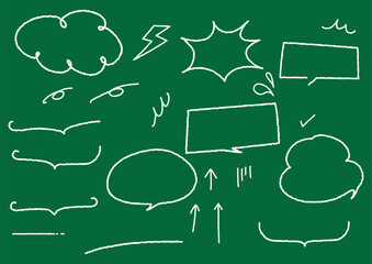 チョーク風あしらい｜ふきだしセット｜パス化｜線幅変更可