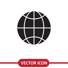 Earth globe icon vector, simple illustration on white background..eps