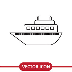  Ship icon vector flat liner illustration on white background..eps