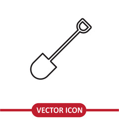 Shovel icon vector flat liner illustration on white background..eps