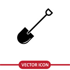 Shovel icon vector simple flat illustration on white background..eps