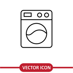 Washing machine vector icon flat liner illustration on white background..eps