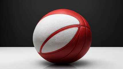 In an exquisite depiction against a stark white backdrop, a meticulously crafted NBA mockup ball gleams with a polished sheen, capturing the essence of professional sportsmanship.