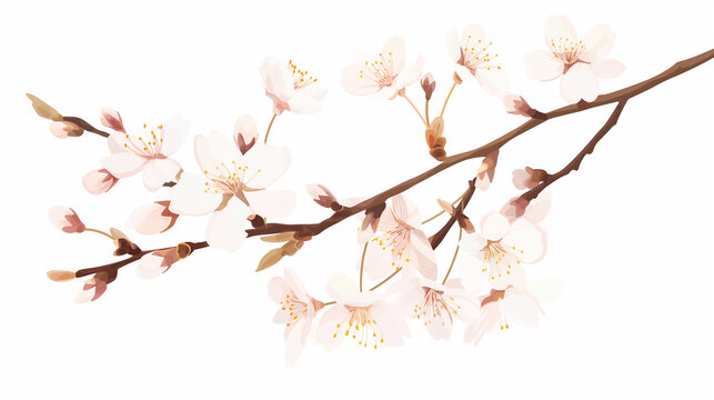 桜の枝と桜の花 | Generative AI