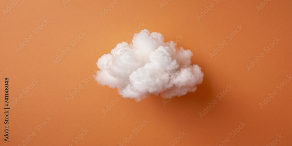 Poster A conceptual image featuring a white block set against a vibrant orange background. The stark contrast between the two elements creates a visually striking effect.