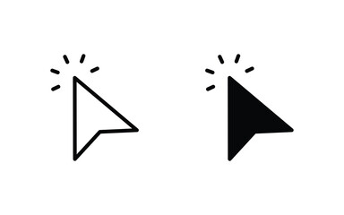 Cursors icons click set. Cursors icon click, Clicking cursor, pointing hand click icon vector illustration