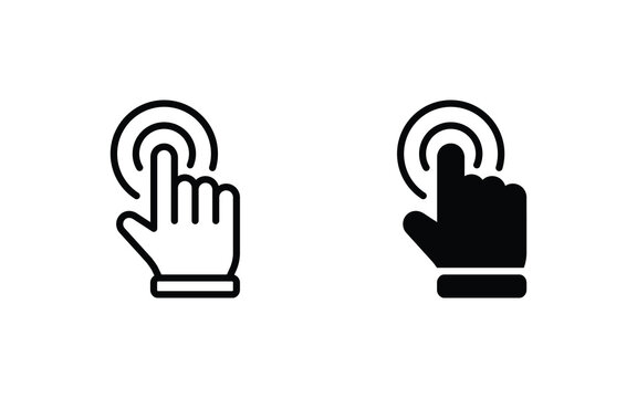 Hand click icon set. pointer icon vectors