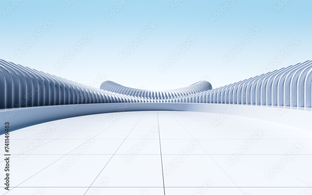 Poster abstract futuristic architecture, 3d rendering.