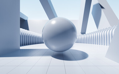 Abstract futuristic architecture, 3d rendering.