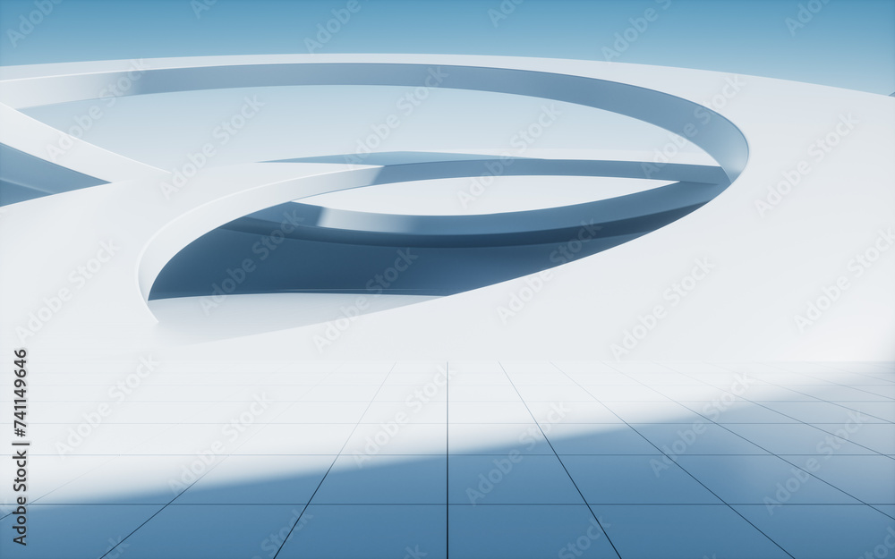 Poster abstract futuristic architecture, 3d rendering.