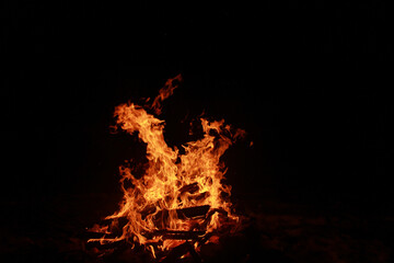 fire in the fireplace