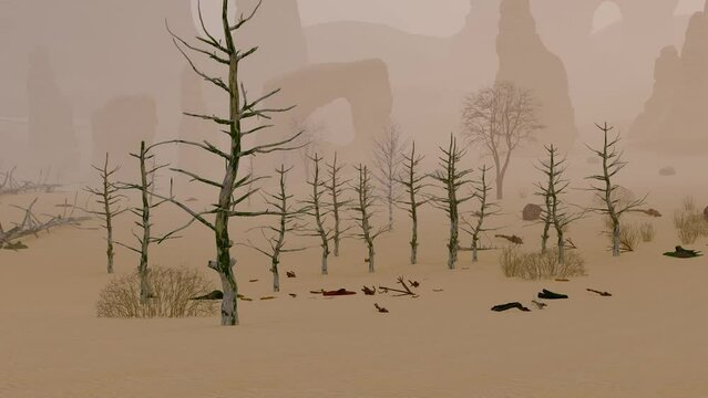 Ecological destruction of land, desertification and spread of sandstorms