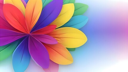 Abstract background, multicolored design, rainbow petals, bright template