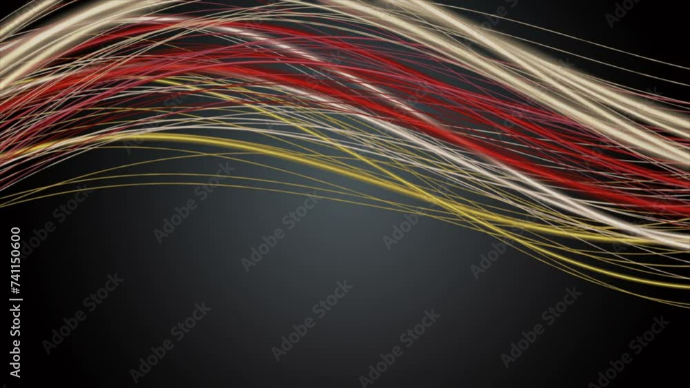 Poster fantastic video animation with stripe wave object in slow motion, 4096x2304 loop 4k