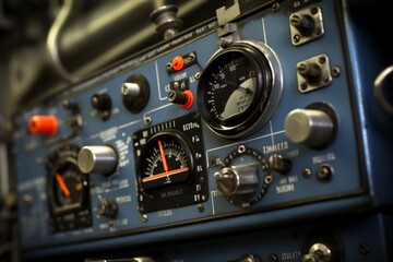 Detailed View of a Turn Coordinator Instrument on an Aircraft's Control Panel Amidst Complex Wiring