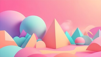 Pastel, surreal, geometric background.