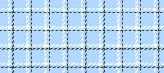 Seamless windowpane pattern. Checkered tartan plaid repeating background. Tattersall flannel texture print for textile or fabric. Blue, grey, white check wallpaper. Vector vichy or gingham backdrop