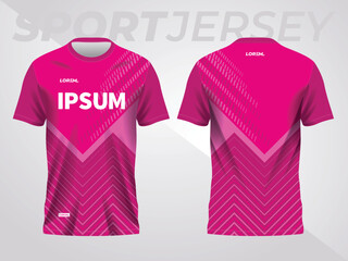 pink abstract sports jersey football soccer racing gaming motocross cycling running. front and back view