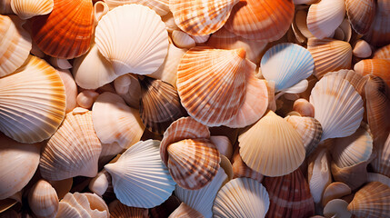 The summer theme is a variety of colorful seashells