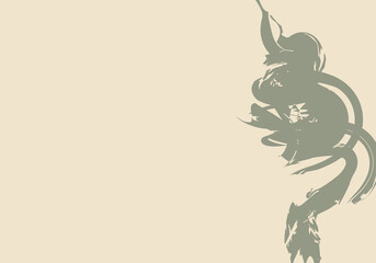 Ink brush stroke on a color background. Colorful Grunge stroke background template.