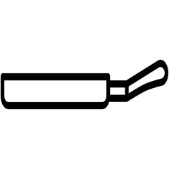 Frying Pan Icon, Skillet Cook Food Symbol Vector Stock Illustration, Line Icon Style Design.