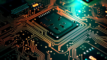 Circuit board background, technology and science concept background