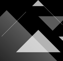 Abstract geometric background with triangles in black and white colors. Vector illustration.