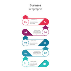 Business Infographic with five Strategic Steps