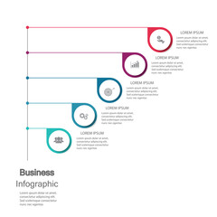Business Infographic with five Strategic Steps