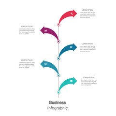 Business Infographic with five Strategic Steps
