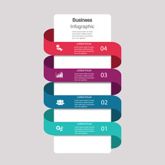 Business Infographic with five Strategic Steps