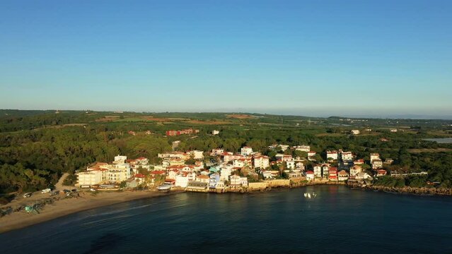 The traditional village of Arkoudi by the Mediterranean sea in Europe, Greece, Peloponnese in summer on a sunny day.