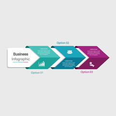Business Infographic with three Process Stages