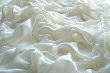 Fototapeta premium White silk bedding sheets.